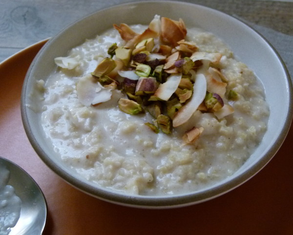 warm coconut millet porridge by Pamela Salzman