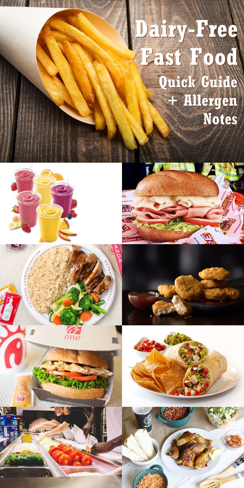 Dairy-Free Fast Food Listings - Quick Guide + Allergen Notes