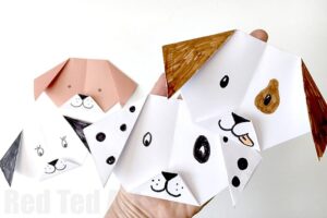 Easy Origami Dog for kids! Such a cute paper craft for kids. Turn it your favourite breed. You can even make an emoji puppy origami!