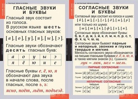 Гласные и согласные буквы звуки таблица – .
