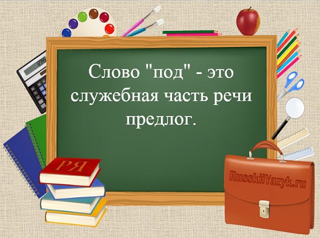 Под часть речи – Слово «под» какая часть речи?